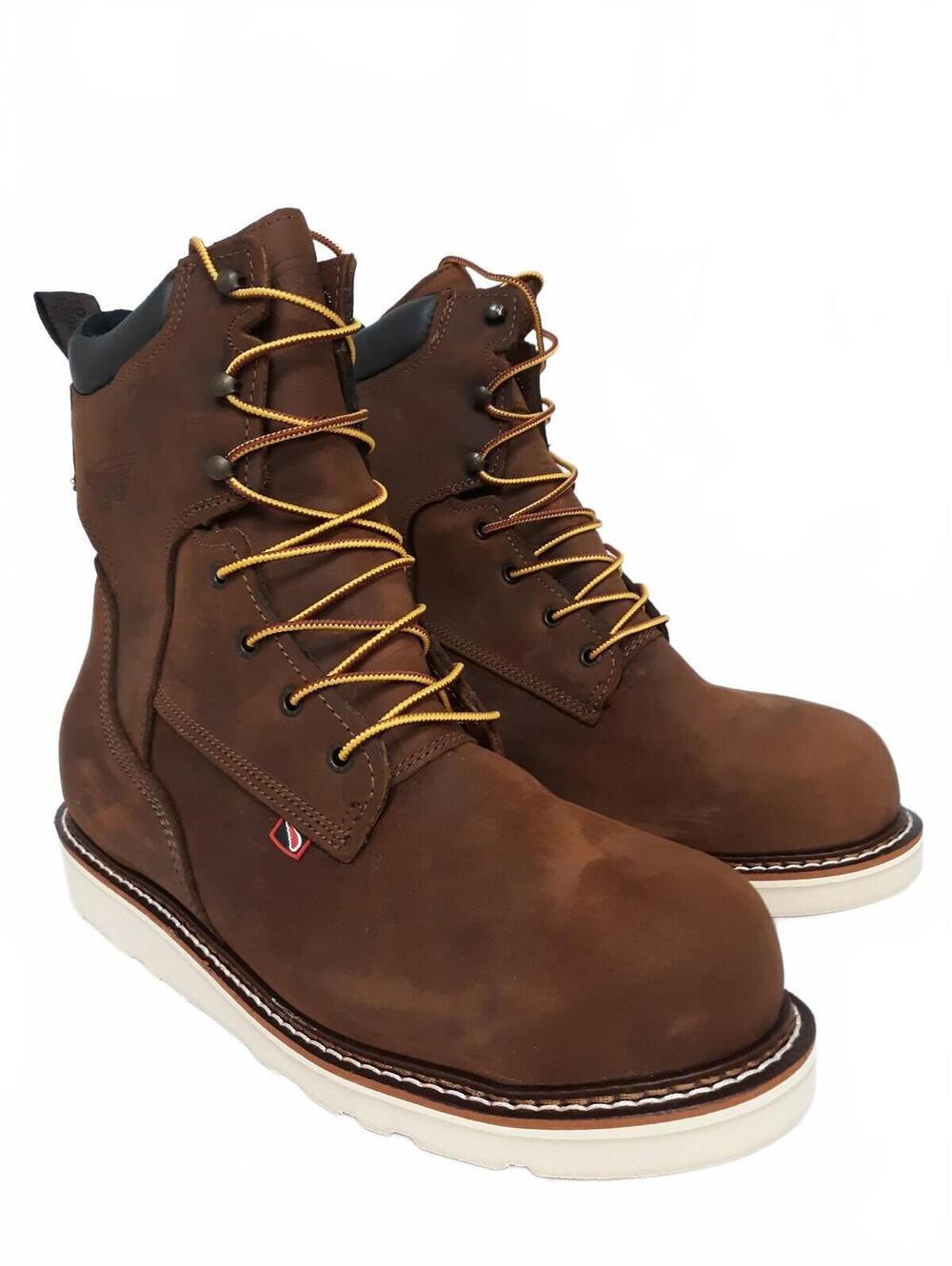 Red Wing 2400 Men Work Boots Size 10 2E Wide Steel Toe Leather Wedge Sole USA EH